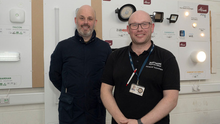 Pic 2 (L-R) Mark Rogers, Ansell Lighting, Iain McCart, Northern Regional College..jpg